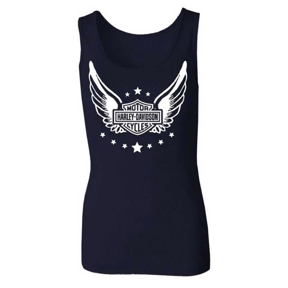 HARLEY DAVIDSON Black Ribbed Tank Top - Picture 1 of 6